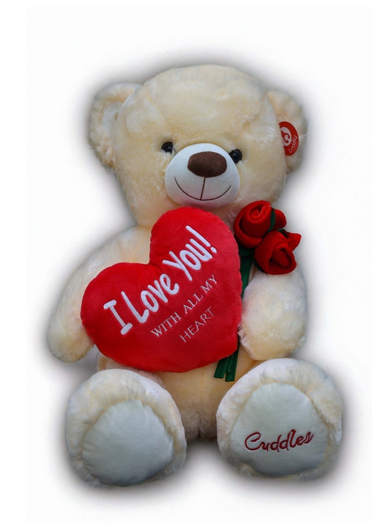 Cuddles Valentines Day Gifts for Him & Her,Teddy Bear with Love You Heart, 50cm Soft Stuffed Bear Plush Toy, Gifts for Girlfriend Boyfriend, Pink - Image 1